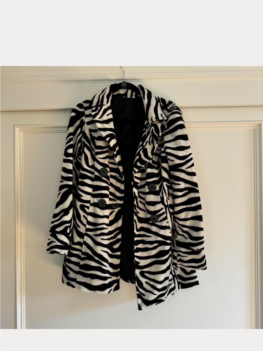 Vintage 90’s Black & White Zebra Print Women's Coat